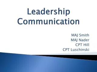 Leadership Communication