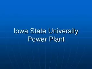iowa state university power plant
