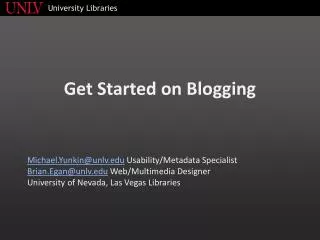 Get Started on Blogging
