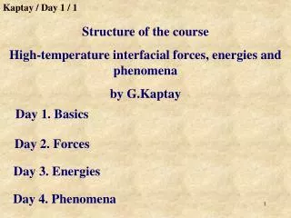 Day 1. Basics