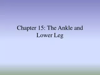 Chapter 15: The Ankle and Lower Leg