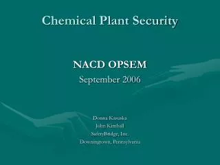 Chemical Plant Security
