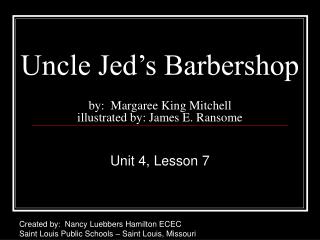 uncle jed s barbershop by margaree king mitchell illustrated by james e ransome
