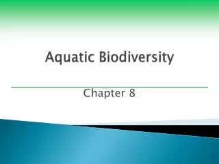 Aquatic Biodiversity