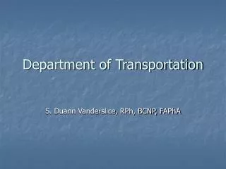 department of transportation