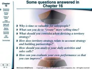 some questions answered in chapter 16